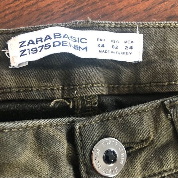 𝅺Z1975 Denim Zara Camouflage Skinny  pants Size 2 - Picture 7 of 7